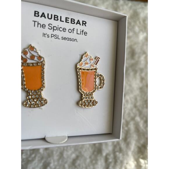 BaubleBar Womens Jewelry Pumpkin Spice Latte Earrings NEW in Box - Picture 6 of 8